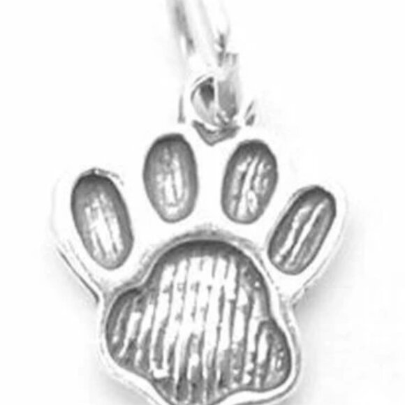 BEAR PAW PRINT CHARM IN STERLING SILVER. - Picture 1 of 1